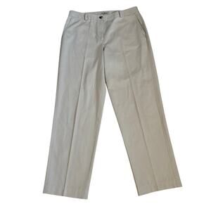 L.L. Bean Chino Pants Womens 12 M TALL Straight Fit Flat Front 100% Cotton Twill